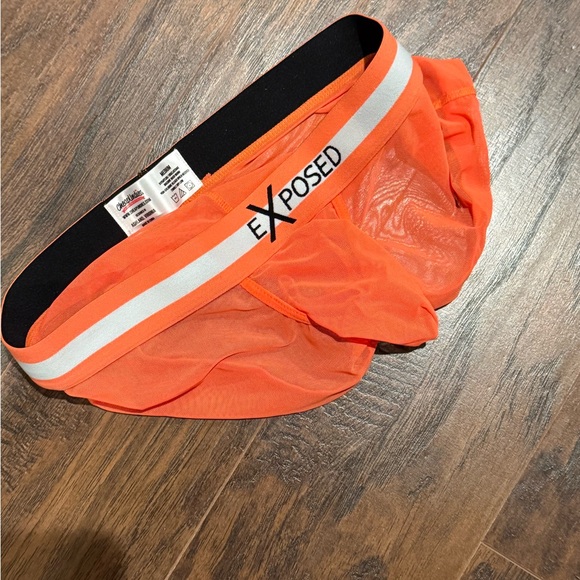 Bright Orange Mesh Boxer Briefs with pouch - Picture 2 of 4